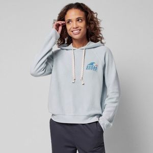 Faherty Light Blue Hoodie with Wave Design